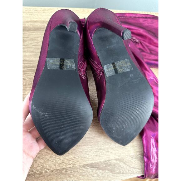 NWD Lady Go Diva Ambient Vibes Thigh High Pink Metallic Boot Coquette Size 6.5 - Picture 6 of 10